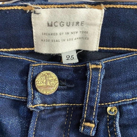 MCGUIRE‎ Newton Splatter Skinny Jeans in Dark Wash Blue Size US 25 - Picture 10 of 11